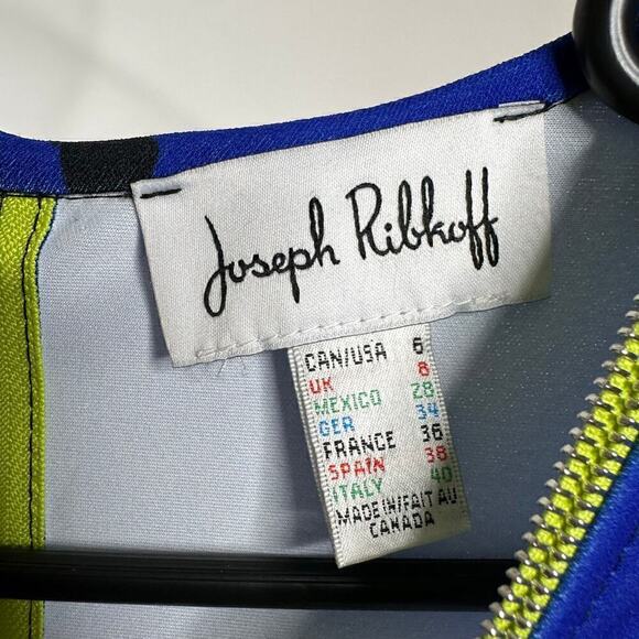 Joseph Ribkoff Butterfly Sheath Midi Dress Women's Blue Size 6 - Picture 4 of 6